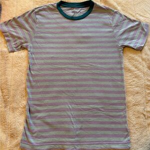 No Boundaries Green and Purple Striped Tee